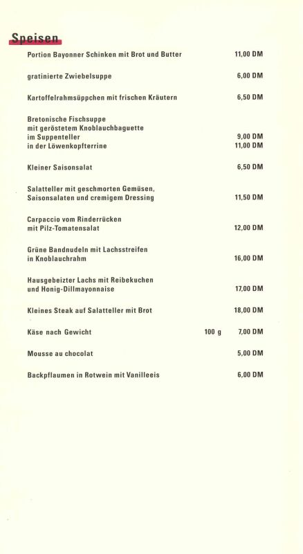 Speisekarte | Gasthaus Muskat | Innenansicht