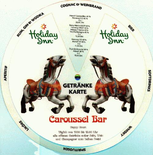 Speisekarte | Caroussel-Bar (Holiday Inn) | Außenansicht