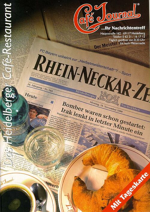 Speisekarte | Caf Journal | Außenansicht