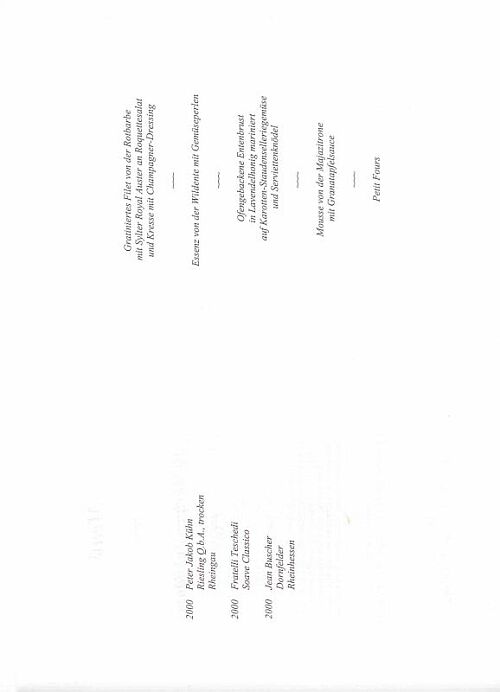 Speisekarte | Ritz-Carlton | Innenansicht