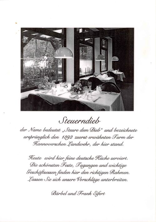 Speisekarte | Steuerndieb | Innenansicht