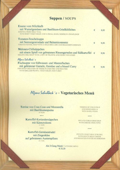 Speisekarte | Schubecks Check Inn | Innenansicht